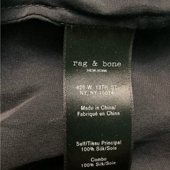 💥PRICE DROP💥 Hahn Pickstitch Silk Satin Pajama Shirt, Navy/White - Picture 7 of 8